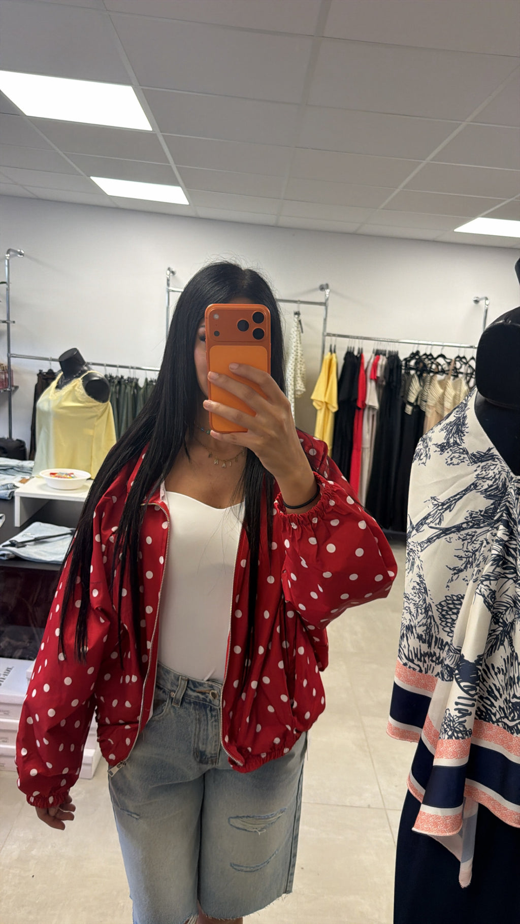 Veste kway petit pois