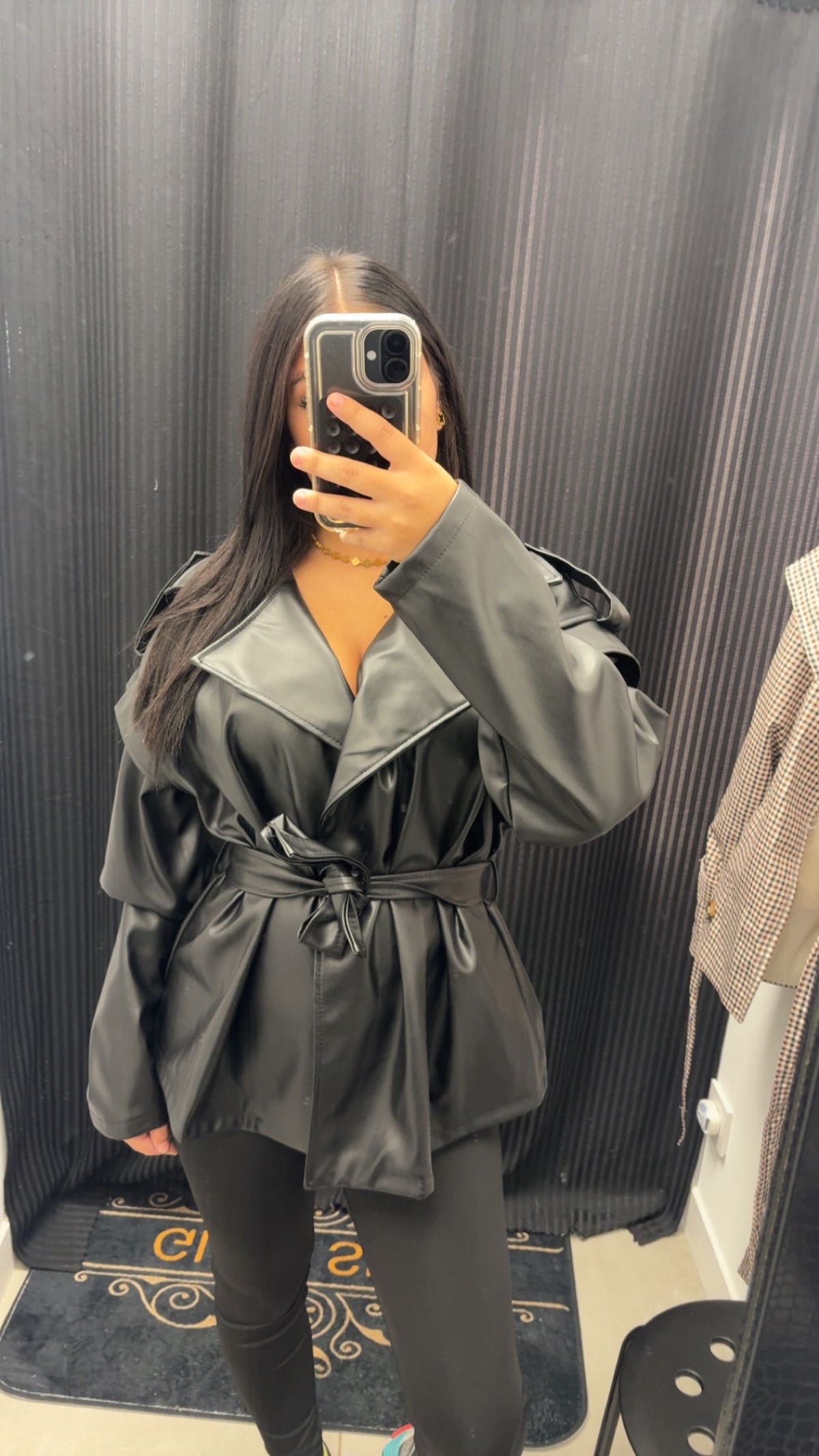 Trench noir matière Sky
