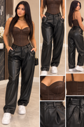 Pantalon ballon effet cuir